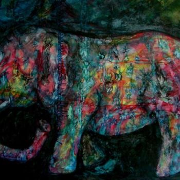 Pintura titulada "elefant" por M A S K O, Obra de arte original