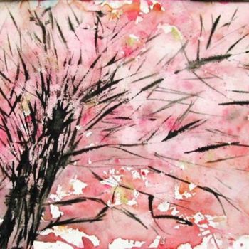 Peinture intitulée "Cerisier du japon" par Masmoulin, Œuvre d'art originale