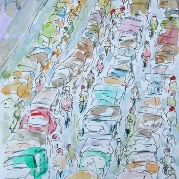Peinture intitulée "Embouteillage" par Masmoulin, Œuvre d'art originale