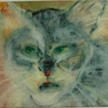 Pintura titulada "Le chat de Pascale" por Masmoulin, Obra de arte original