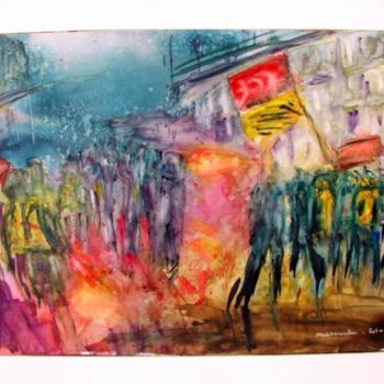 Painting titled "Manif" by Masmoulin, Original Artwork