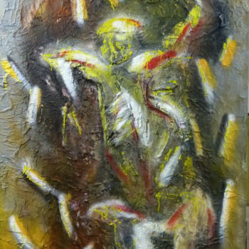 Pintura intitulada "benares-cremation.j…" por Massala, Obras de arte originais, Tinta spray