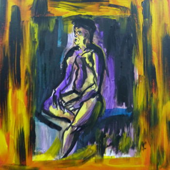 Painting titled "homme-assis.jpg" by Massala, Original Artwork