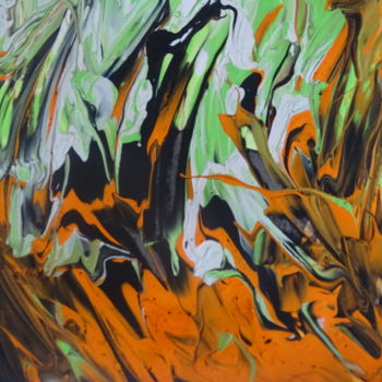 Painting titled "L'orage orange" by Gpm, Original Artwork, Acrylic