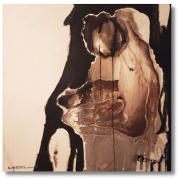 Painting titled "Figurative I" by Massiel, Original Artwork, Acrylic Mounted on Wood Stretcher frame