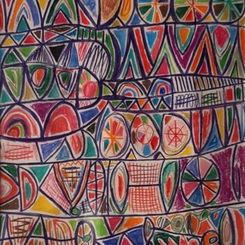 Disegno intitolato "SUPERFICIE 12G20" da Massimiliano Bruselles, Opera d'arte originale, Matite colorate
