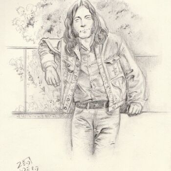 Drawing titled "portrait de Rory Ga…" by Massimo Armillei, Original Artwork, Pencil