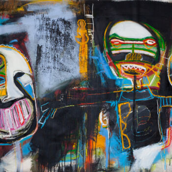 Schilderij getiteld "Band" door Massimo Giorgi, Origineel Kunstwerk, Acryl Gemonteerd op Frame voor houten brancard