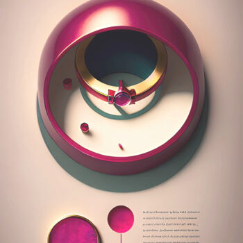 Digitale Kunst getiteld "Strange round shape" door Massimo Naibo, Origineel Kunstwerk, AI gegenereerde afbeelding