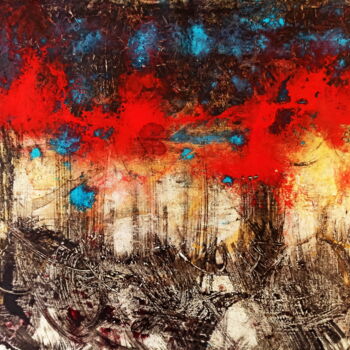 Painting titled "Memories that burn" by Massimo Di Stefano, Original Artwork, Acrylic Mounted on Other rigid panel