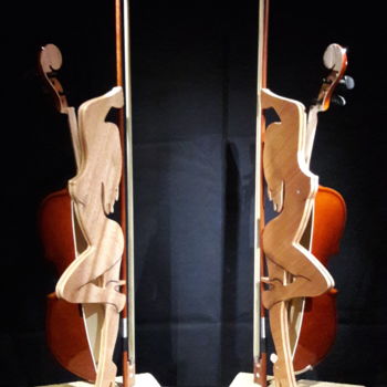 Sculpture titled "Vanessa L Vanessa R" by Massimo Iacovelli, Original Artwork, Wood