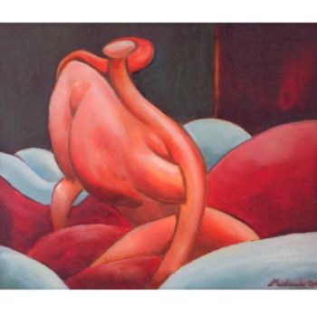 Painting titled "Figura con i capell…" by Massimo Morlando, Original Artwork