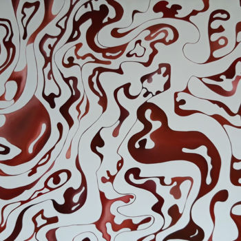 Peinture intitulée "Rosso evanescente" par Massimo Rubbi, Œuvre d'art originale, Huile