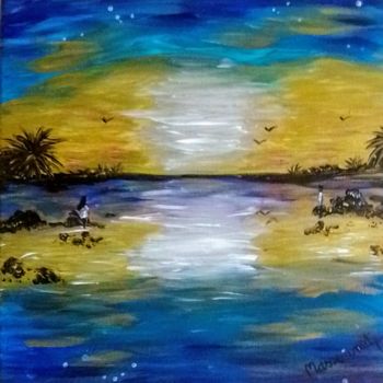 Painting titled "Reflets d'âmes" by Sandrine Massonnet, Original Artwork, Acrylic