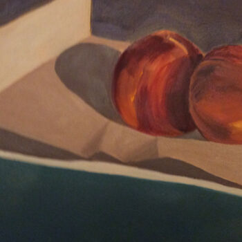 Painting titled "Peaches" by Massoudeh Edmond, Original Artwork, Oil