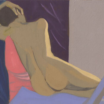 Painting titled "Reclining Nude" by Massoudeh Edmond, Original Artwork