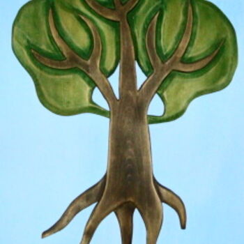 Sculpture titled "Old oak" by Angel Dobrev, Original Artwork, Wood