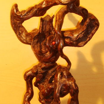 「"Lord of darknes"」というタイトルの彫刻 Angel Dobrevによって, オリジナルのアートワーク, ウッド