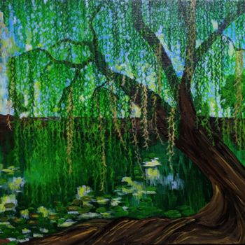 Pittura intitolato "The Weeping Willow" da Heya Masuka Nourin, Opera d'arte originale, Acrilico