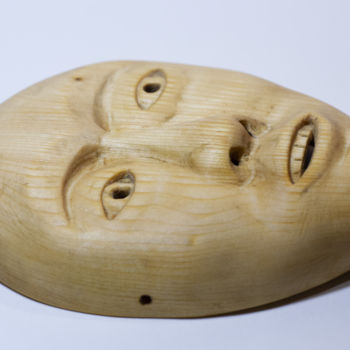 Escultura titulada "Masque inspiré du t…" por Mathieu Doré, Obra de arte original, Madera
