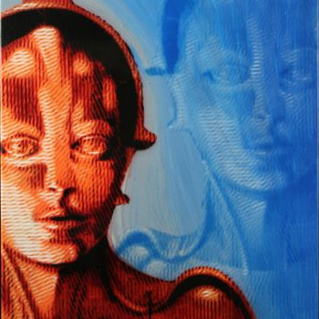 Painting titled "Metropolis Songe" by Mat Elbé, Original Artwork, Stencil