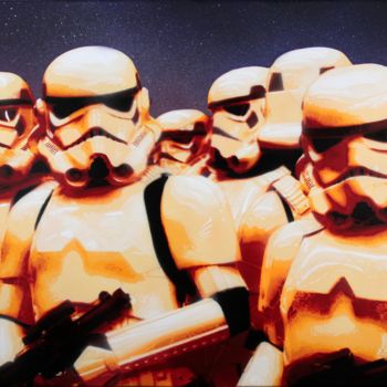 Pintura intitulada "Pop stormtroopers" por Mat Elbé, Obras de arte originais, Tinta spray