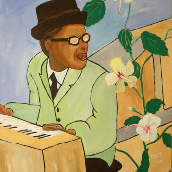 Painting titled "pianoman" by Mat Van Dillen, Original Artwork, Acrylic