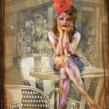 Arts numériques intitulée ""Reine de musette "" par Mata, Œuvre d'art originale, Photo montage