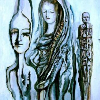 Peinture intitulée "la fin du grand con…" par Abderrahmane Abdelrafie Matallah, Œuvre d'art originale