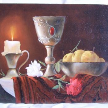 Painting titled "supper" by Marius Mateas, Original Artwork, Oil