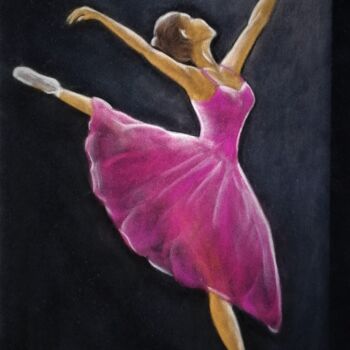 Painting titled "Ballerina - origina…" by Mateja Marinko, Original Artwork, Pastel