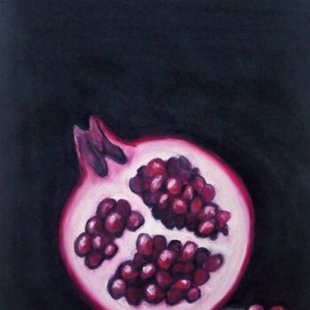Schilderij getiteld "Pomegranate - oil p…" door Mateja Marinko, Origineel Kunstwerk, Olie