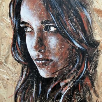 Painting titled "Beautiful woman - a…" by Mateja Marinko, Original Artwork, Acrylic