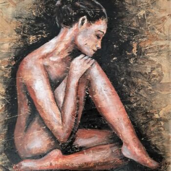 Painting titled "Naked Female Beauty…" by Mateja Marinko, Original Artwork, Acrylic