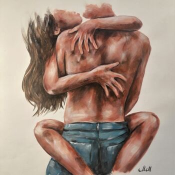 Schilderij getiteld "Lovers embrace II" door Mateja Marinko, Origineel Kunstwerk, Acryl