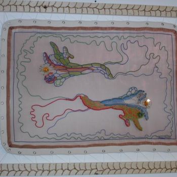 Textilkunst mit dem Titel "bactérie n°8" von Ypatoum, Original-Kunstwerk
