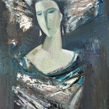 Peinture intitulée "ETHEREAL MUSE" par Mateos Sargsyan, Œuvre d'art originale, Huile