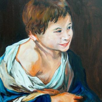 Painting titled "le petit paysan esp…" by Mateos, Original Artwork, Oil