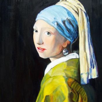 Painting titled "la jeune fille à la…" by Mateos, Original Artwork