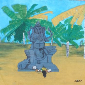 Painting titled "Ganesh" by M.Dach, Original Artwork, Oil