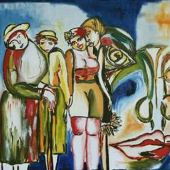 Painting titled "LES ÂGES DE LA FEMM…" by Patricia Mathé, Original Artwork