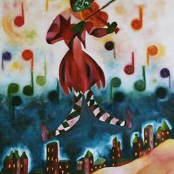 Painting titled "LE BARDE -  THE BARD" by Patricia Mathé, Original Artwork