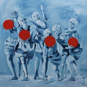Malarstwo zatytułowany „Blue dancers” autorstwa Mathew Halpin, Oryginalna praca, Olej