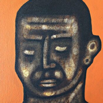 Painting titled "Portrait of M. augu…" by Mathew Tudor, Original Artwork, Acrylic Mounted on Wood Stretcher frame