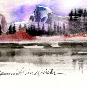 Schilderij getiteld "Yosemite in Winter" door Mathew, Origineel Kunstwerk, Olie