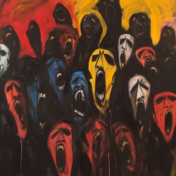 "Screaming Souls" başlıklı Dijital Sanat Mathias Cottalorda tarafından, Orijinal sanat, AI tarafından oluşturulan görüntü Ah…