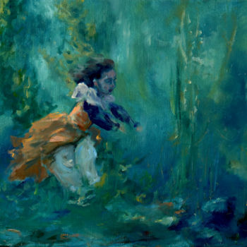 Painting titled "Aqua princess" by Mathieu Clément, Original Artwork, Oil