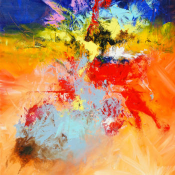Painting titled "Explosion plasma… !" by Nicolas Mathieu-Crouvisier, Original Artwork, Acrylic