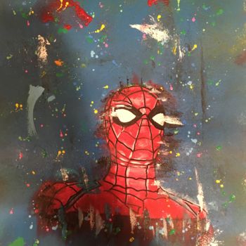 Painting titled "Spider Man" by Mbkza, Original Artwork, Acrylic