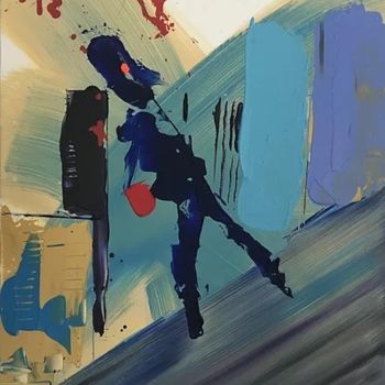 Painting titled "femme active" by Mathieu Meyrueix, Original Artwork, Acrylic